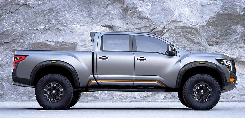 На фото Nissan Titan Warrior concept вид сбоку Ниссан Титан Варриор (Воин)